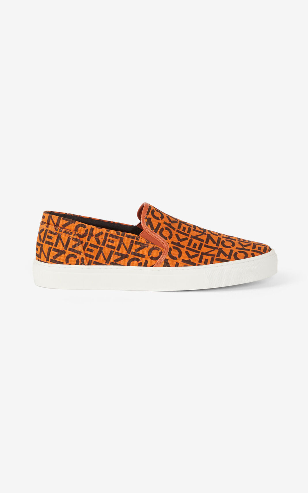 Kenzo K Skate Monogram laceless Sneakers Herre - Dyb Orange DK-384753